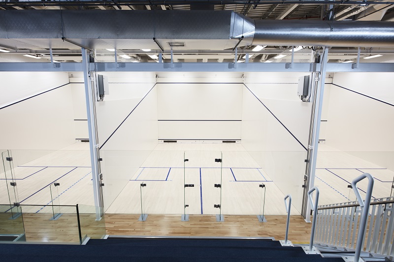 three squash courts