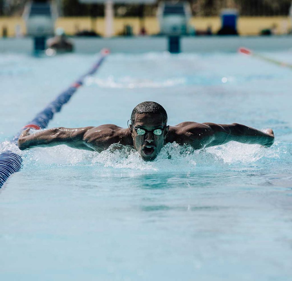 Michael Gunning swimming