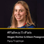 Megan Richter in front of a black backdrop smiling at camera