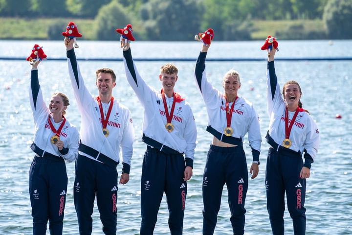 Josh O'Brien and Para rowing team sport medals