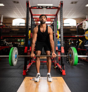 Member working out in Tiverton gym.