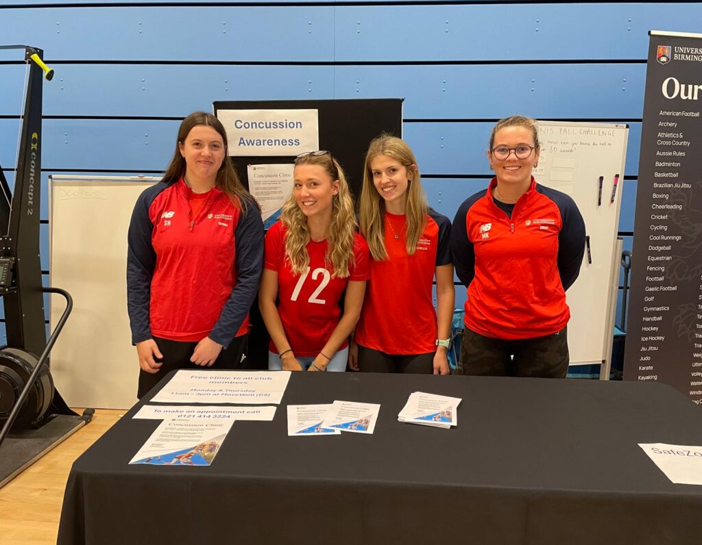 Concussion clinic student team at Sports Fair stall